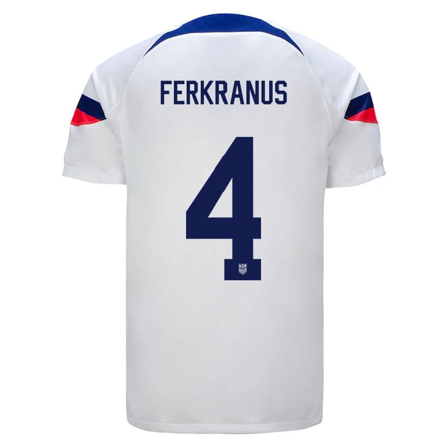 Mujer Camiseta Estados Unidos Marcus Ferkranus #4 Blanco 1ª Equipación 22-24