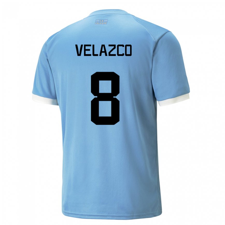 Mujer Camiseta Uruguay Ximena Velazco #8 Azul 1ª Equipación 22-24