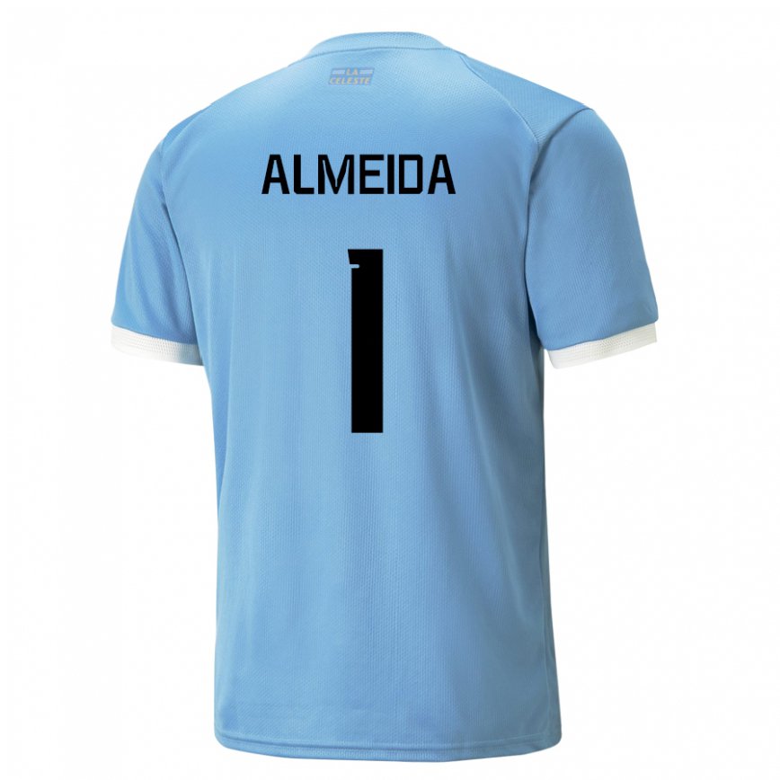 Mujer Camiseta Uruguay Martin Almeida #1 Azul 1ª Equipación 22-24