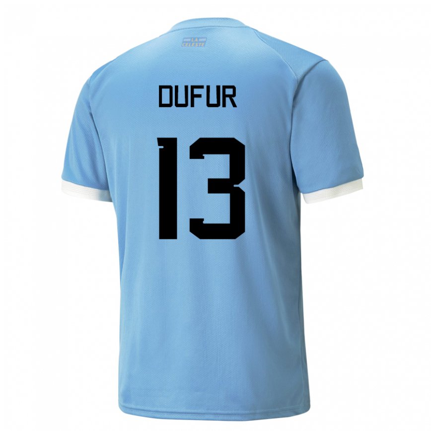 Mujer Camiseta Uruguay Lautaro Dufur #13 Azul 1ª Equipación 22-24