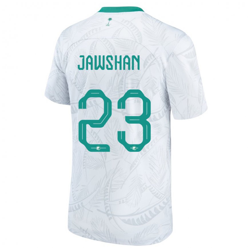 Mujer Camiseta Arabia Saudita Yazeed Jawshan #23 Blanco 1ª Equipación 22-24