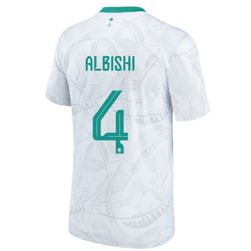 Mujer Camiseta Arabia Saudita Abdullah Albishi #4 Blanco 1ª Equipación 22-24