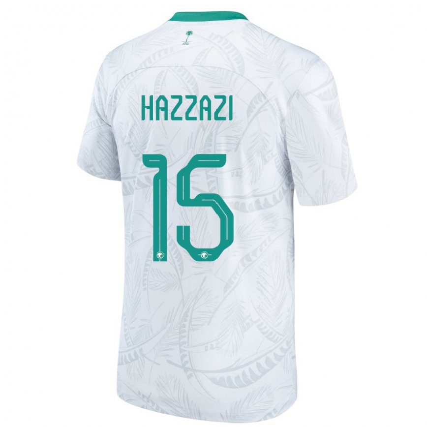 Mujer Camiseta Arabia Saudita Mohammed Hazzazi #15 Blanco 1ª Equipación 22-24