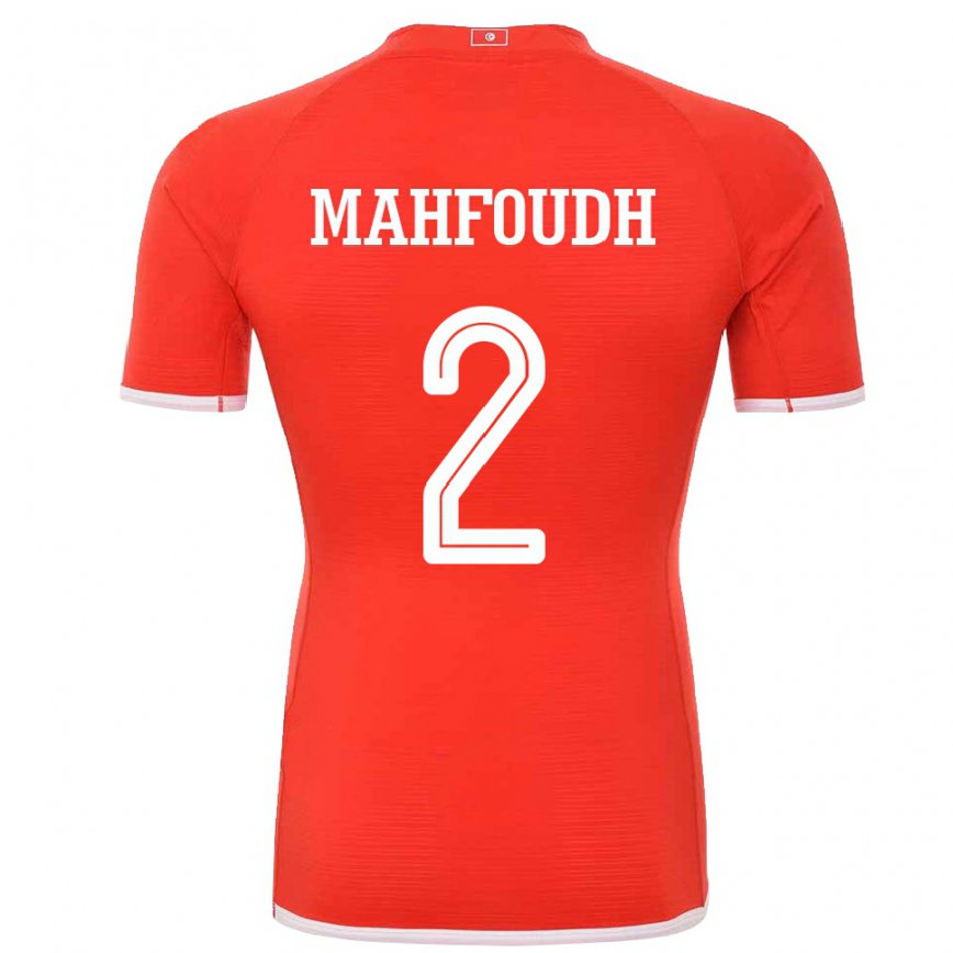 Mujer Camiseta Túnez Dhikra Mahfoudh #2 Rojo 1ª Equipación 22-24