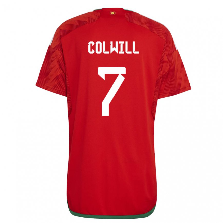 Mujer Camiseta Gales Joel Colwill #7 Rojo 1ª Equipación 22-24