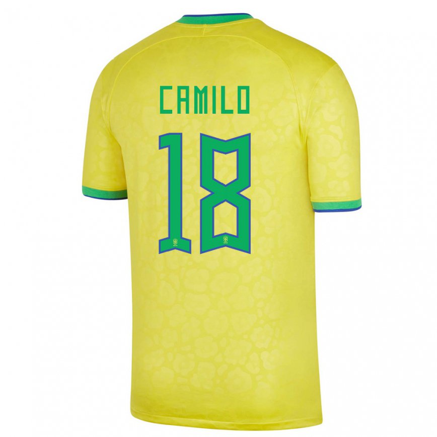 Mujer Camiseta Brasil Camilo #18 Amarillo 1ª Equipación 22-24