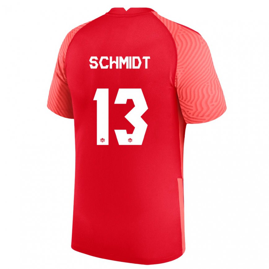 Mujer Camiseta Canadá Sophie Schmidt #13 Rojo 1ª Equipación 22-24
