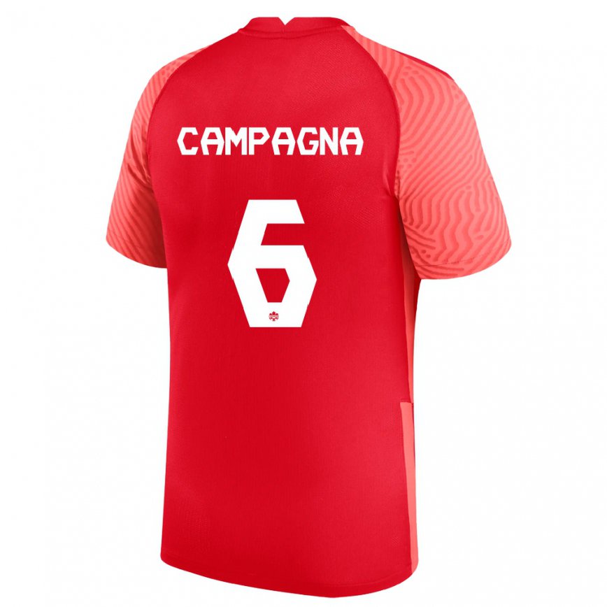 Mujer Camiseta Canadá Matteo Campagna #6 Rojo 1ª Equipación 22-24