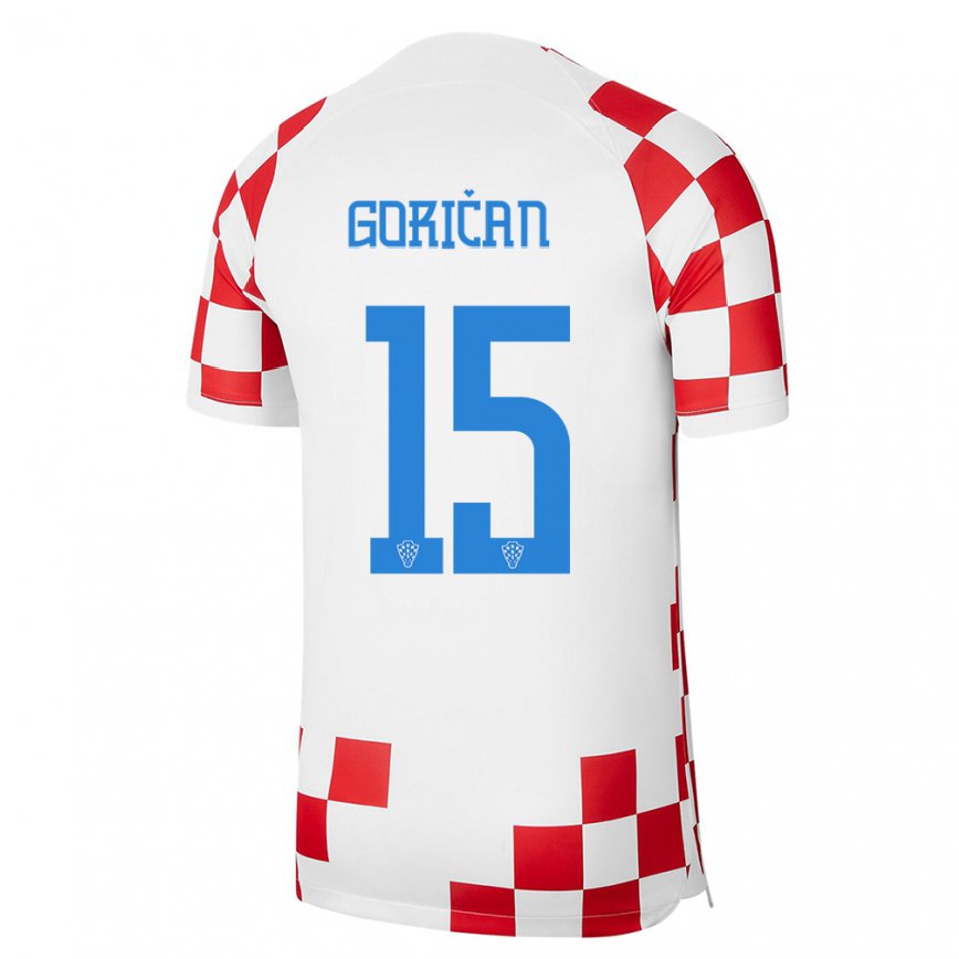 Mujer Camiseta Croacia Silvio Gorican #15 Rojo Blanco 1ª Equipación 22-24