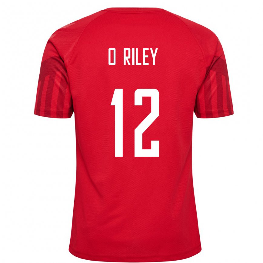 Mujer Camiseta Dinamarca Matt O Riley #12 Rojo 1ª Equipación 22-24