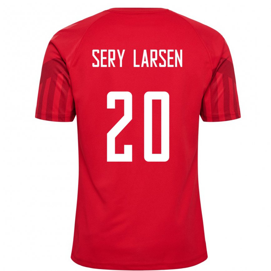 Mujer Camiseta Dinamarca Japhet Sery Larsen #20 Rojo 1ª Equipación 22-24