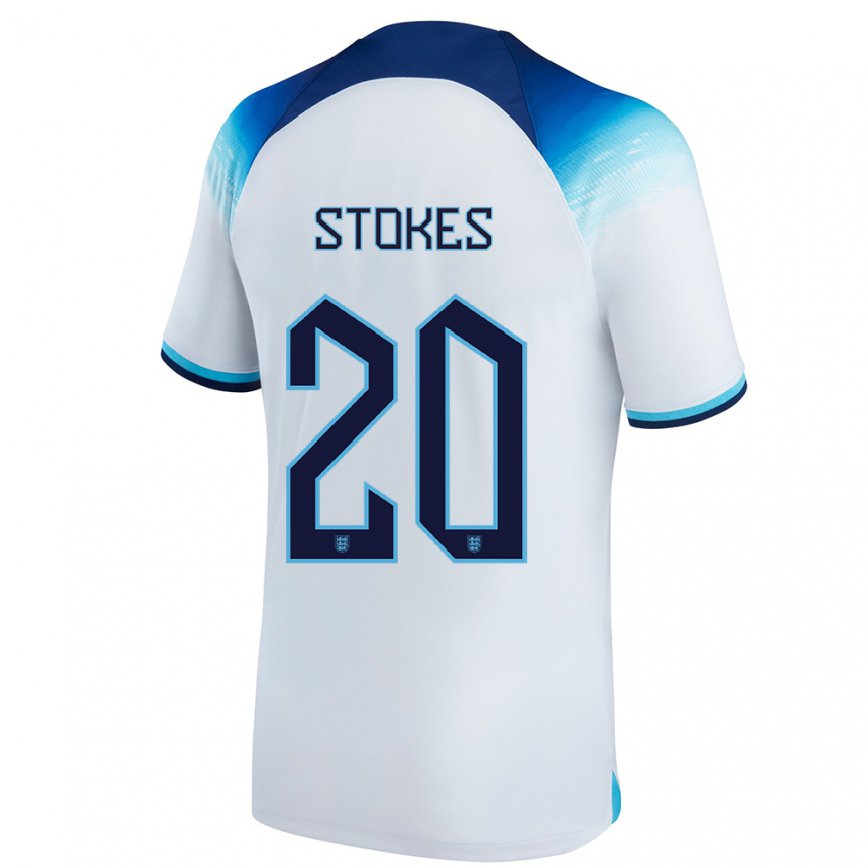Mujer Camiseta Inglaterra Demi Stokes #20 Blanco Azul 1ª Equipación 22-24