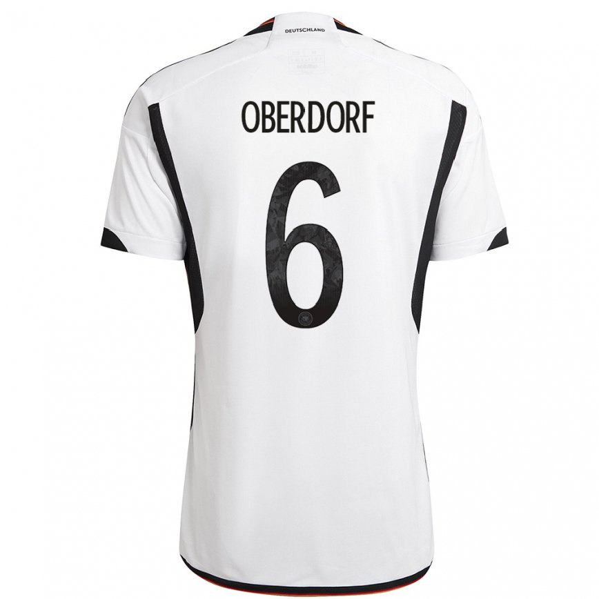 Mujer Camiseta Alemania Lena Oberdorf #6 Blanco Negro 1ª Equipación 22-24