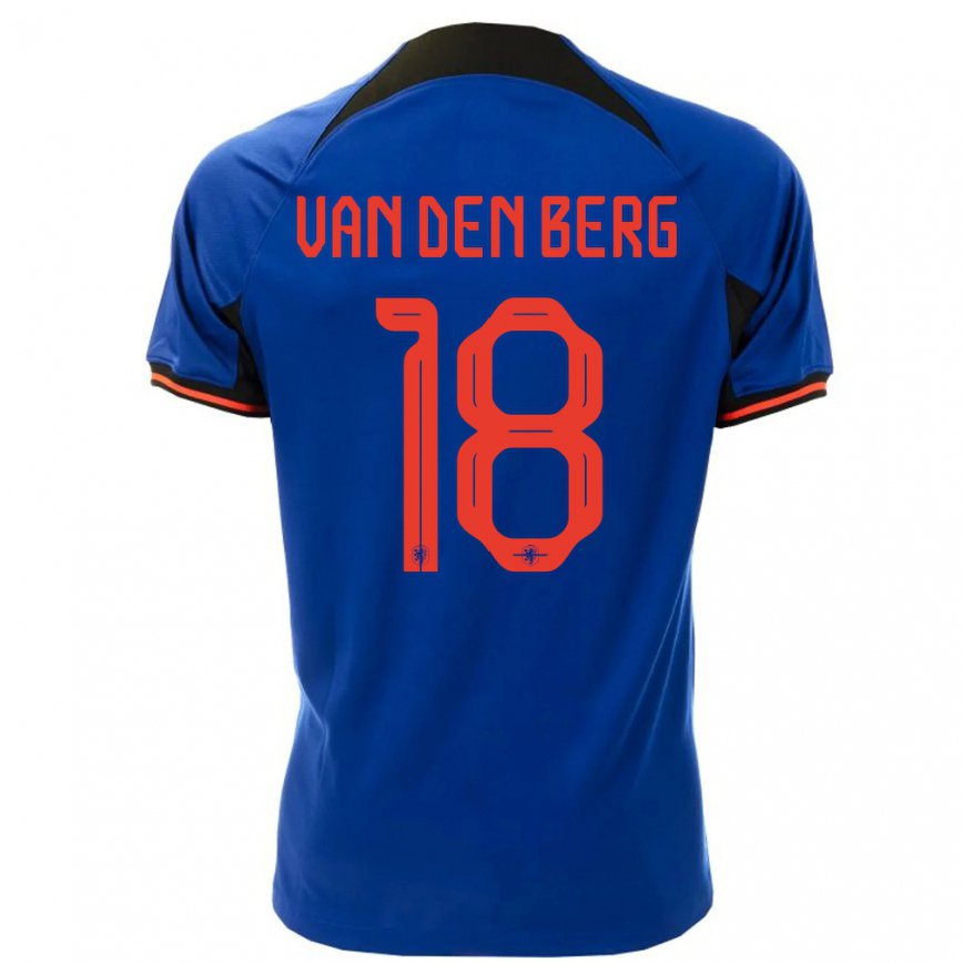 Mujer Camiseta Países Bajos Rav Van Den Berg #18 Azul Real 2ª Equipación 22-24