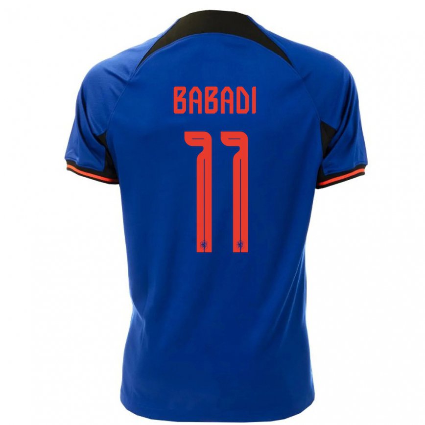Mujer Camiseta Países Bajos Isaac Babadi #11 Azul Real 2ª Equipación 22-24