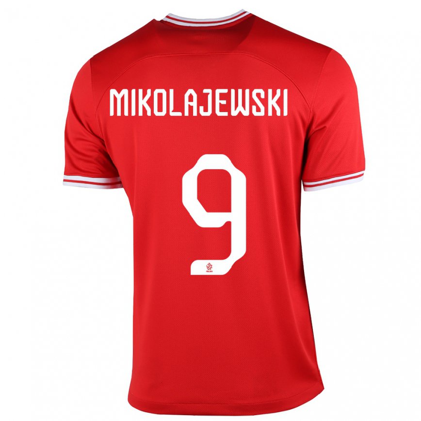 Mujer Camiseta Polonia Daniel Mikolajewski #9 Rojo 2ª Equipación 22-24