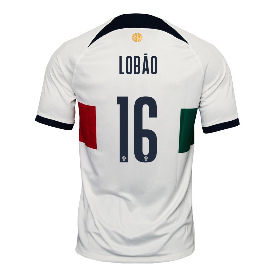 Mujer Camiseta Portugal Diogo Lobao #16 Blanco 2ª Equipación 22-24