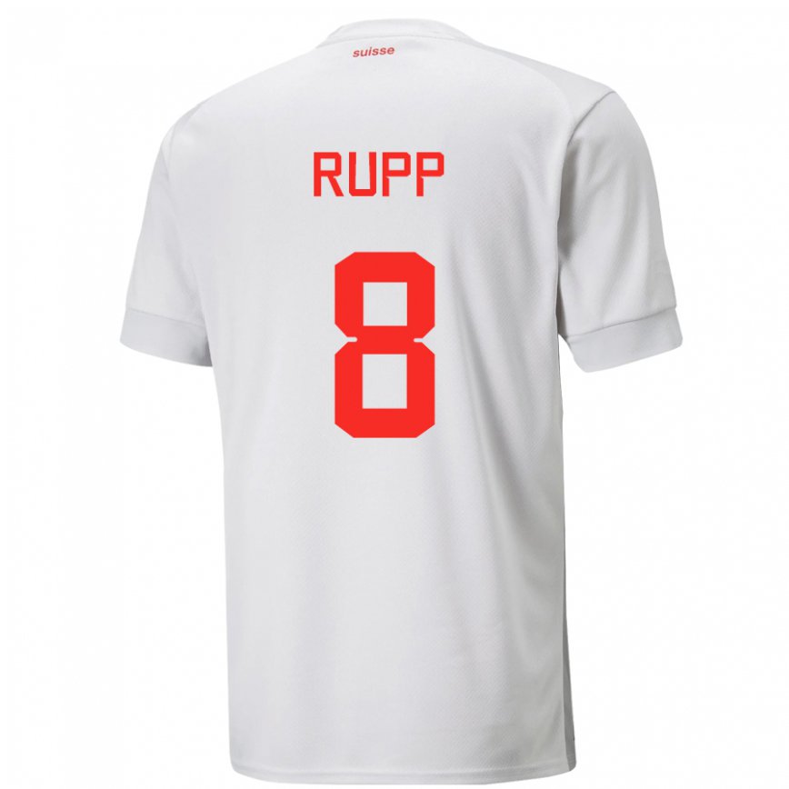 Mujer Camiseta Suiza Noah Rupp #8 Blanco 2ª Equipación 22-24