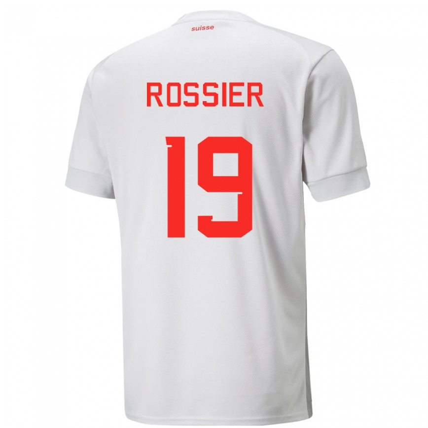 Mujer Camiseta Suiza Evan Rossier #19 Blanco 2ª Equipación 22-24