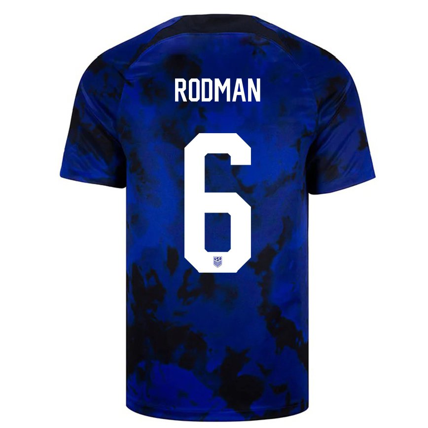 Mujer Camiseta Estados Unidos Trinity Rodman #6 Azul Real 2ª Equipación 22-24