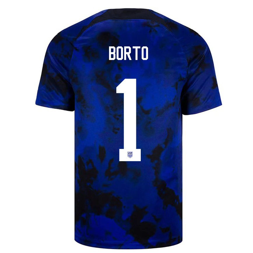 Mujer Camiseta Estados Unidos Alexander Borto #1 Azul Real 2ª Equipación 22-24