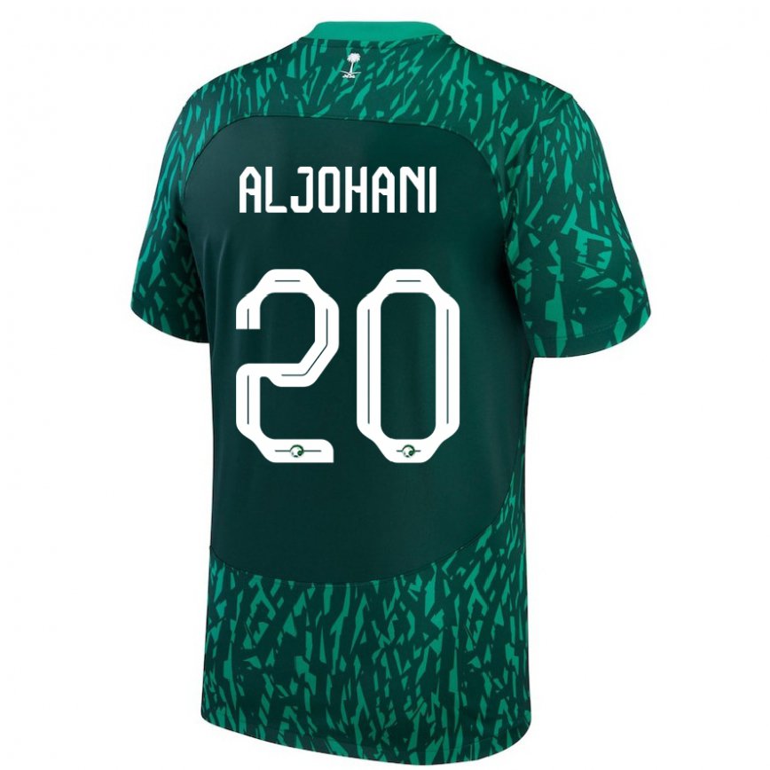 Mujer Camiseta Arabia Saudita Ziyad Aljohani #20 Verde Oscuro 2ª Equipación 22-24