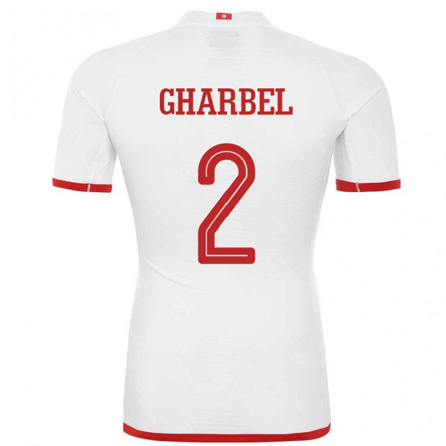 Mujer Camiseta Túnez Mahmoud Gharbel #2 Blanco 2ª Equipación 22-24