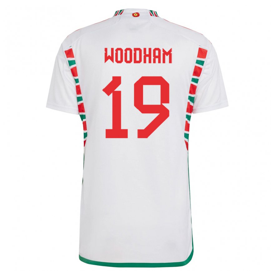 Mujer Camiseta Gales Lily Woodham #19 Blanco 2ª Equipación 22-24