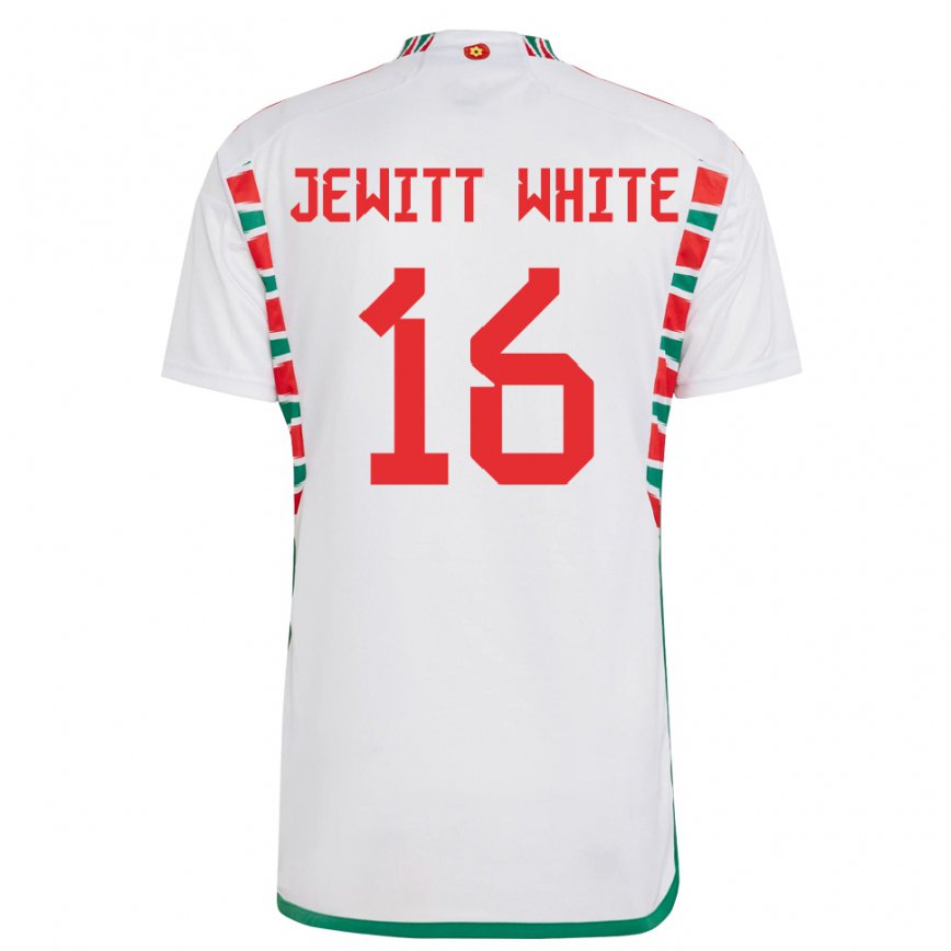 Mujer Camiseta Gales Harry Jewitt White #16 Blanco 2ª Equipación 22-24