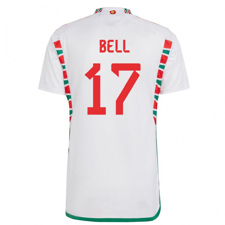 Mujer Camiseta Gales Zac Bell #17 Blanco 2ª Equipación 22-24