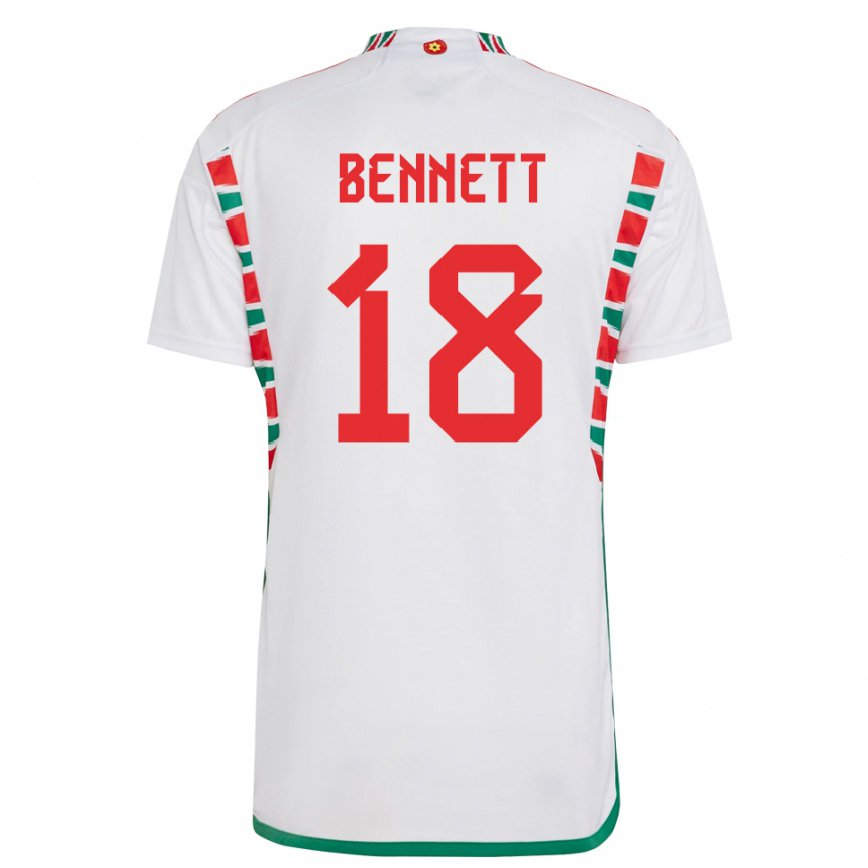 Mujer Camiseta Gales Murphy Bennett #18 Blanco 2ª Equipación 22-24