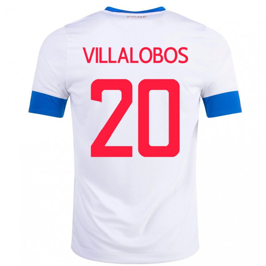 Mujer Camiseta Costa Rica Fabiola Villalobos #20 Blanco 2ª Equipación 22-24