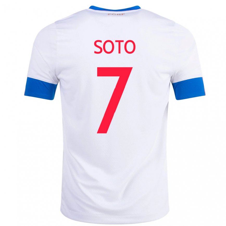 Mujer Camiseta Costa Rica Andrey Soto #7 Blanco 2ª Equipación 22-24