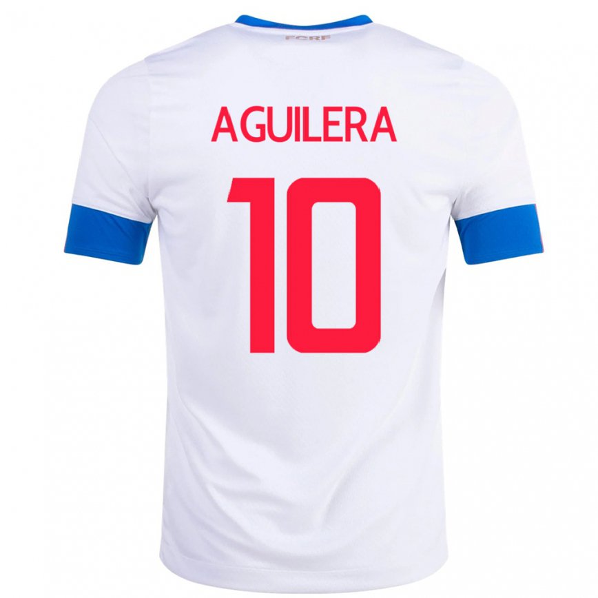 Mujer Camiseta Costa Rica Brandon Aguilera #10 Blanco 2ª Equipación 22-24