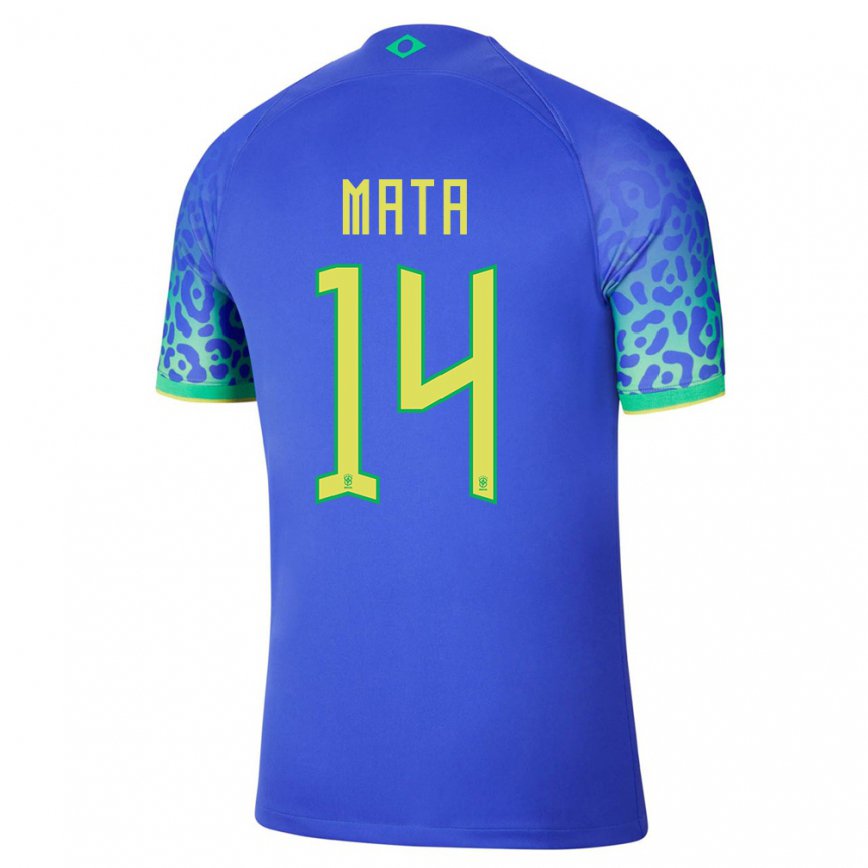 Mujer Camiseta Brasil Da Mata #14 Azul 2ª Equipación 22-24