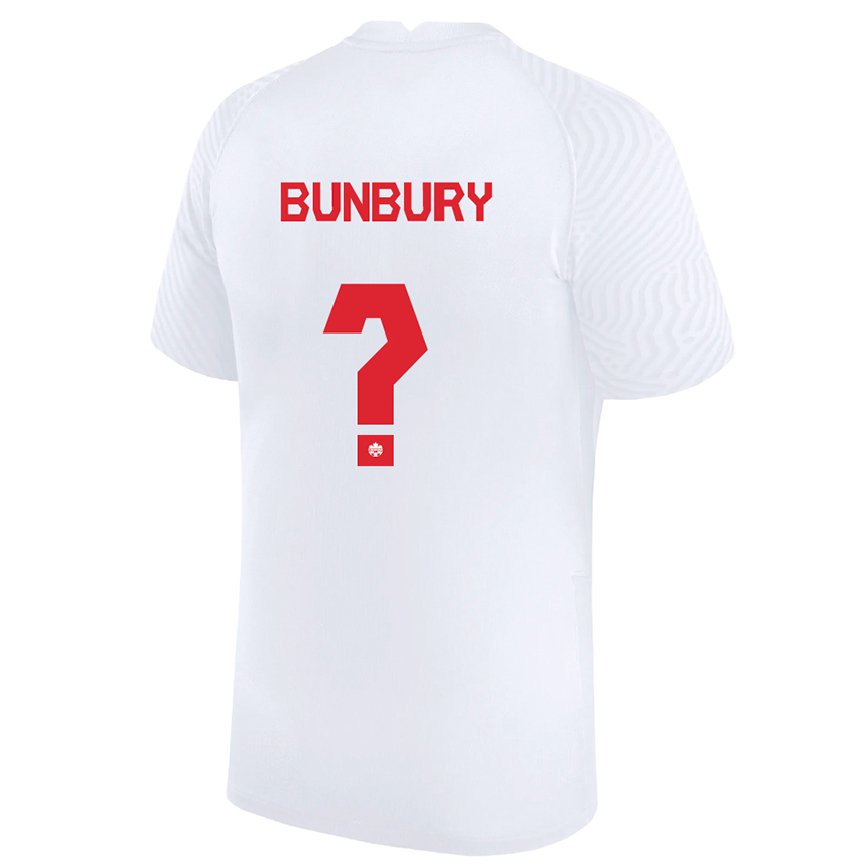 Mujer Camiseta Canadá Mataeo Bunbury #0 Blanco 2ª Equipación 22-24