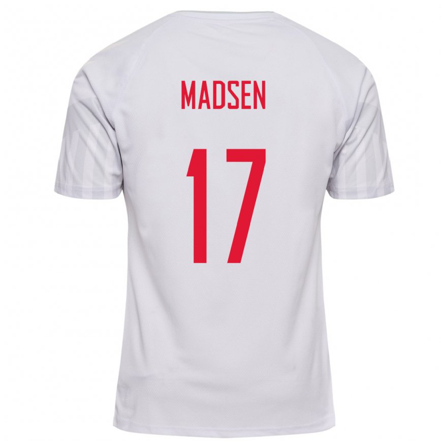 Mujer Camiseta Dinamarca Rikke Marie Madsen #17 Blanco 2ª Equipación 22-24