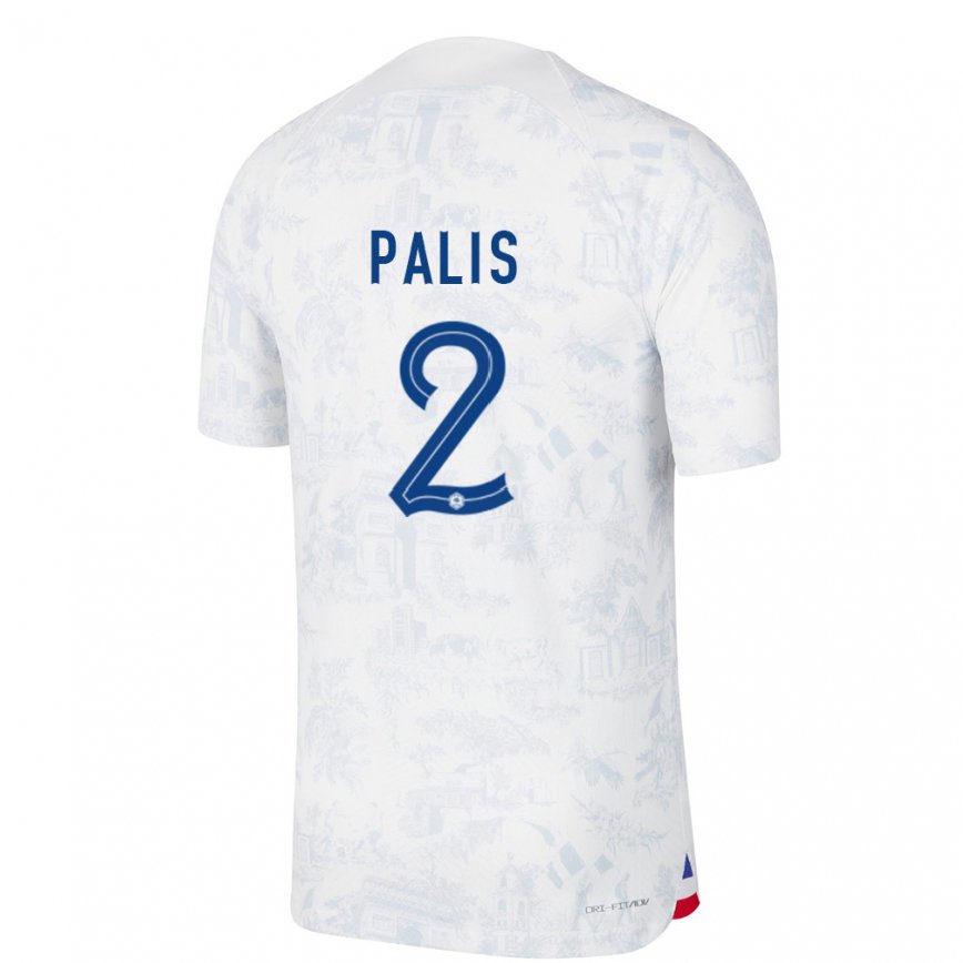 Mujer Camiseta Francia Ella Palis #2 Blanco Azul 2ª Equipación 22-24