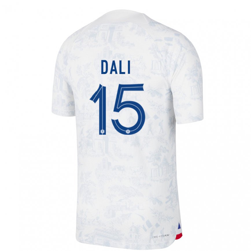 Mujer Camiseta Francia Kenza Dali #15 Blanco Azul 2ª Equipación 22-24