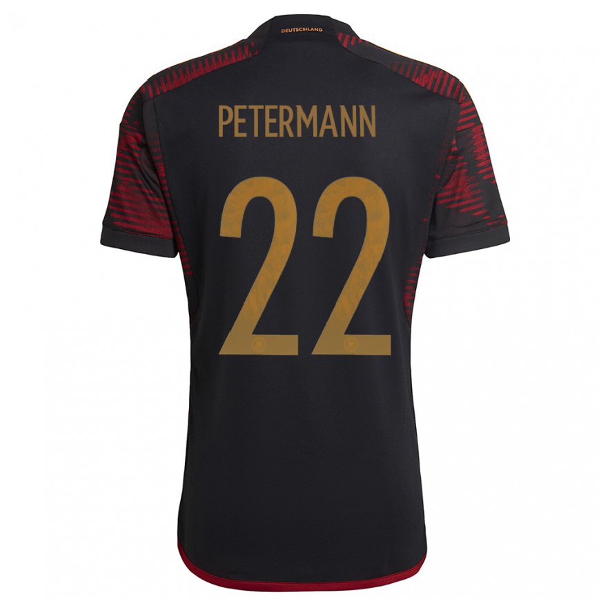 Mujer Camiseta Alemania Lena Petermann #22 Granate Negro 2ª Equipación 22-24