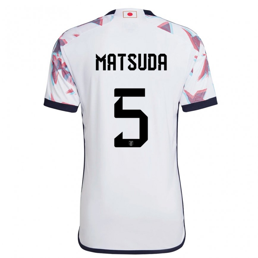 Mujer Camiseta Japón Hayate Matsuda #5 Blanco 2ª Equipación 22-24