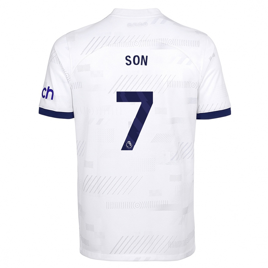 Niño Fútbol Camiseta Heung-Min Son #7 Blanco 1ª Equipación 2023/24