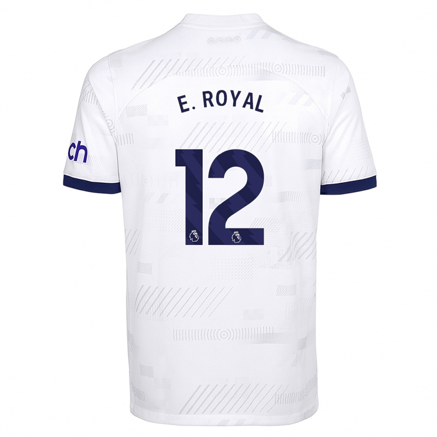 Niño Fútbol Camiseta Emerson Royal #12 Blanco 1ª Equipación 2023/24