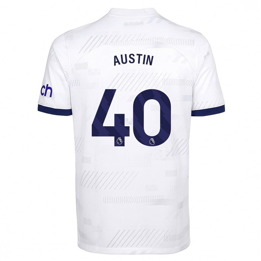 Niño Fútbol Camiseta Brandon Austin #40 Blanco 1ª Equipación 2023/24
