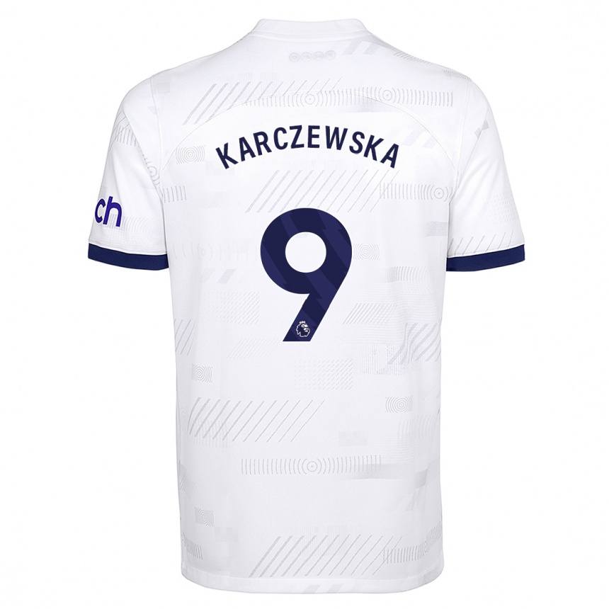 Niño Fútbol Camiseta Nikola Karczewska #9 Blanco 1ª Equipación 2023/24