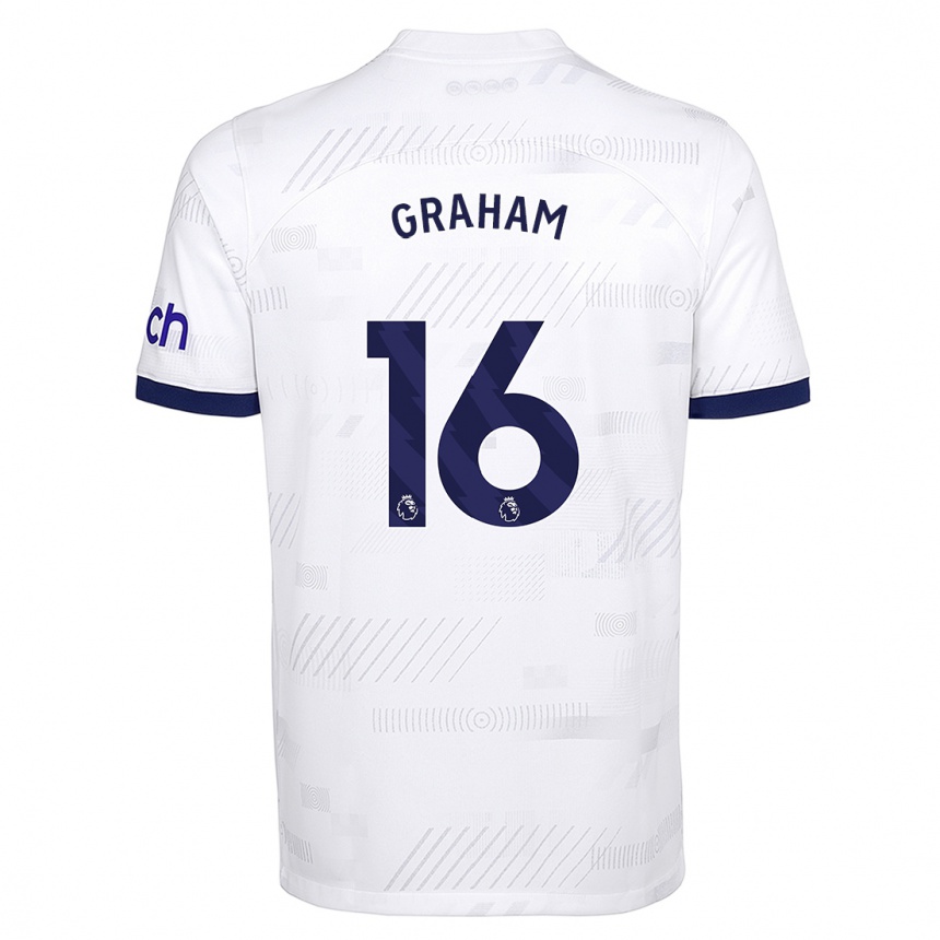 Niño Fútbol Camiseta Kit Graham #16 Blanco 1ª Equipación 2023/24