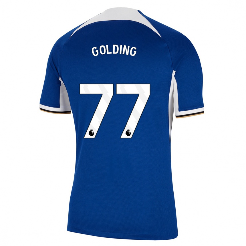 Niño Fútbol Camiseta Michael Golding #77 Azul 1ª Equipación 2023/24