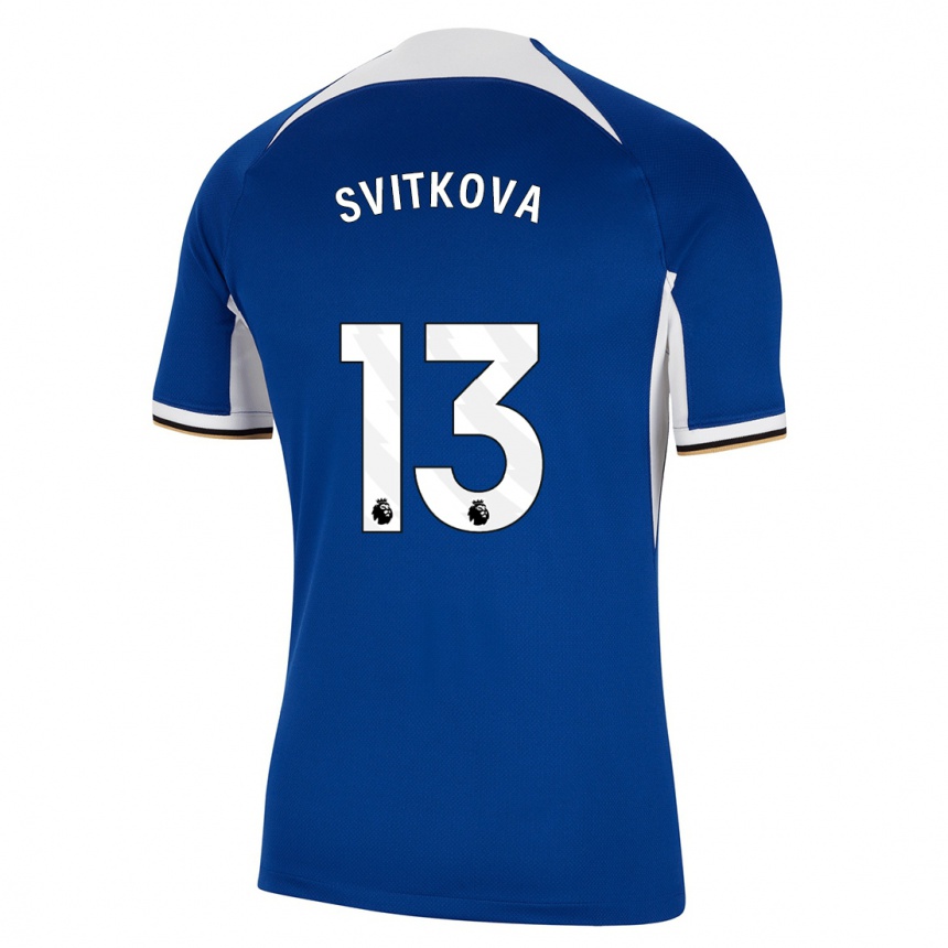 Niño Fútbol Camiseta Katerina Svitkova #13 Azul 1ª Equipación 2023/24