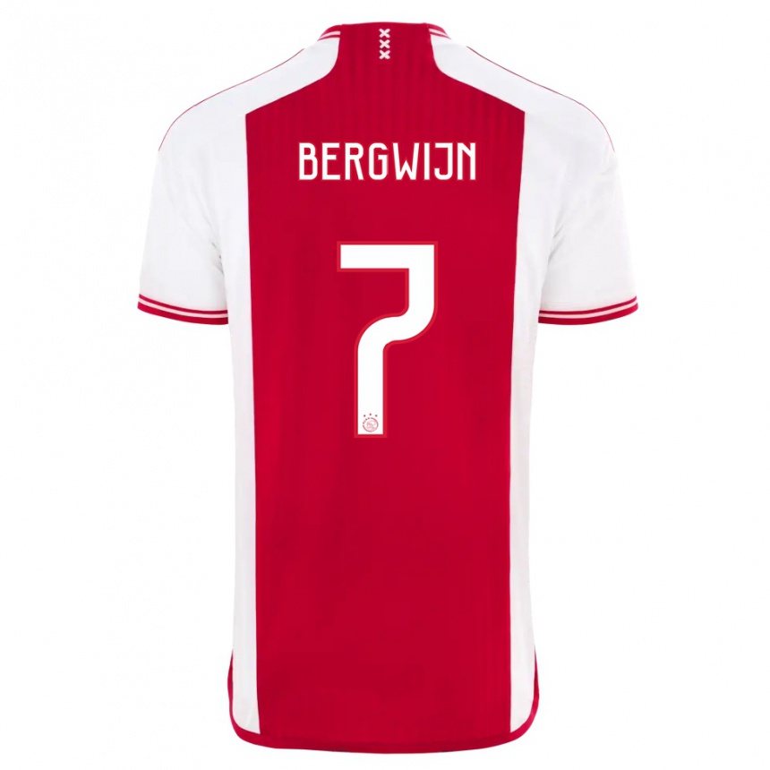 Niño Fútbol Camiseta Steven Bergwijn #7 Rojo Blanco 1ª Equipación 2023/24
