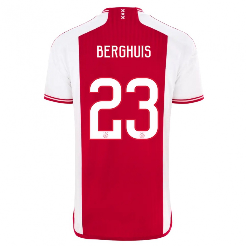 Niño Fútbol Camiseta Steven Berghuis #23 Rojo Blanco 1ª Equipación 2023/24